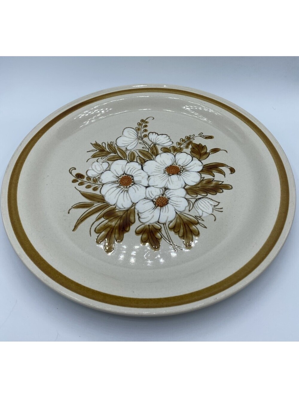 Vg Mountain Wood Collection "Dried Flowers" Stoneware Dinner Plate 10.5" Japan
